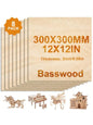 4/8/16/32pieces of unfinished basswood plywood, 12x12 inches, 2mm thick,