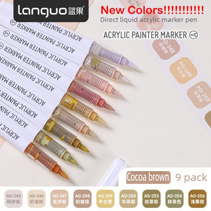 LANGUO 288/9 Colors Acrylic Marker Direct Liquid Soft Brush Paint Pen