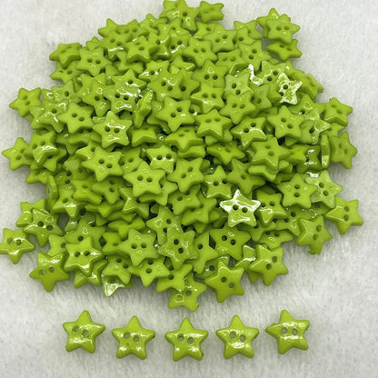 New 12mm-15mm-20mm Colours Five- Pointed Star with Two Eye Buttons