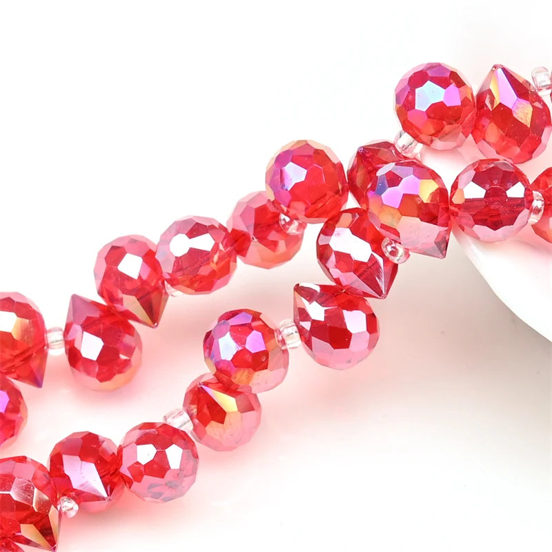 Austria AB Color Crystal Strawberry Beads 10*8mm Shiny Faceted Glass Beads