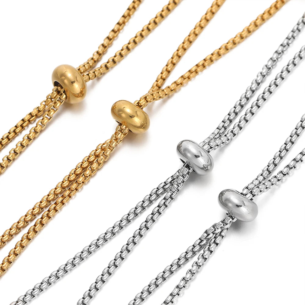 Adjustable Stainless Steel Bracelet Slider