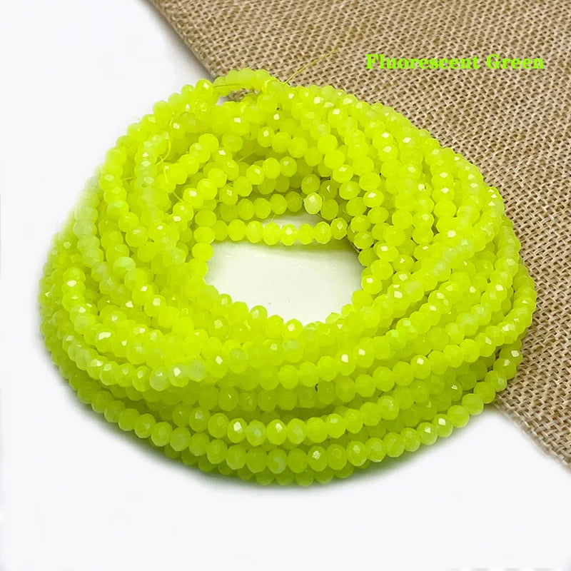 New 2 3 4mm Dyeing Rondelle Crystal Glass Beads