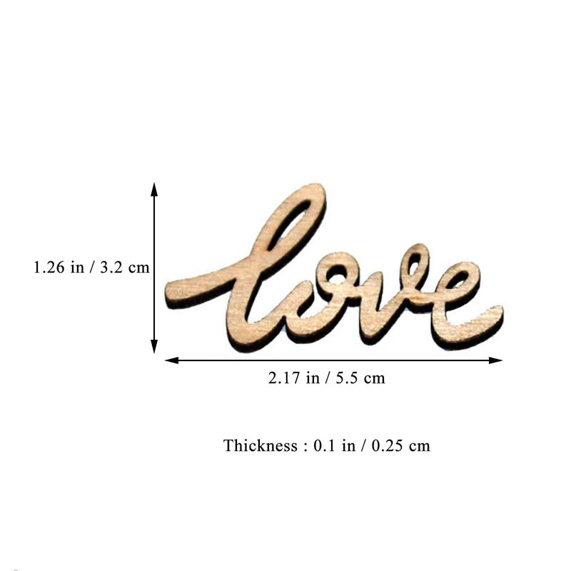 10pcs/lot Little Love Wood Crafts DIY Cutout Wooden Slices