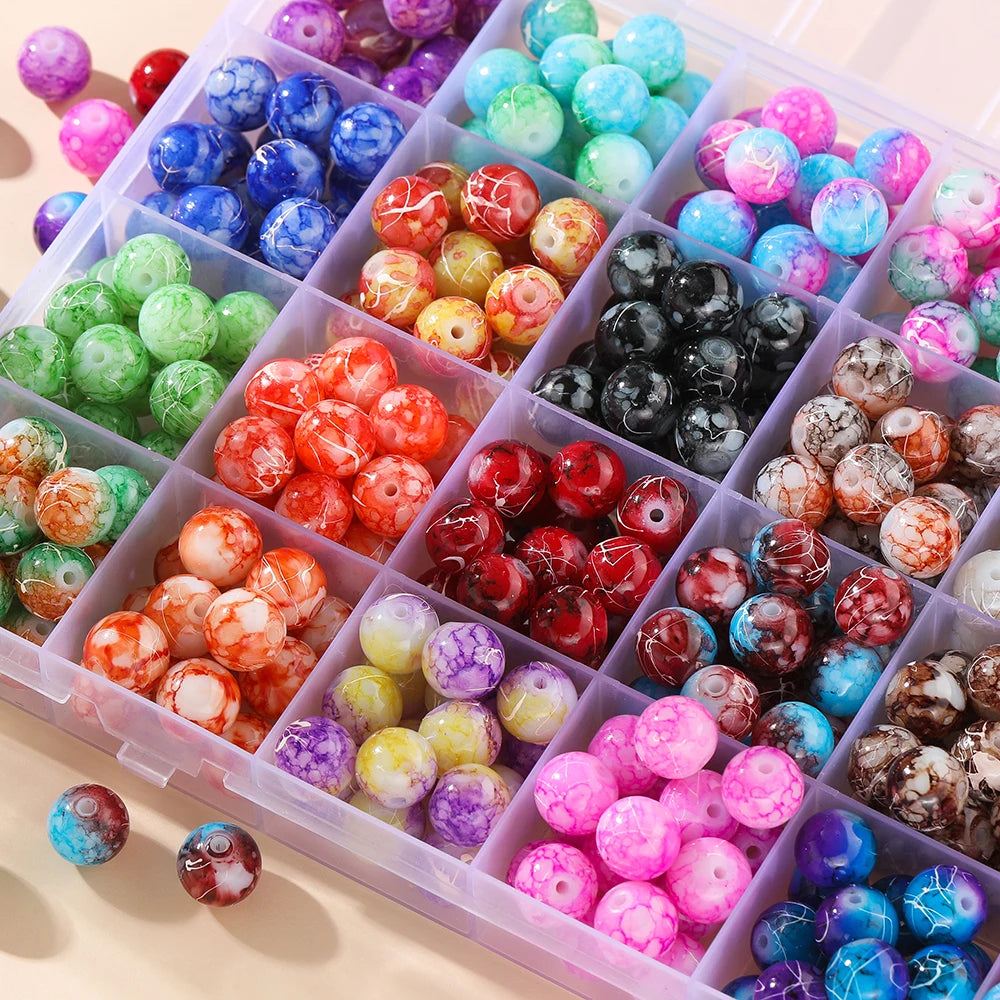 4/6/8/10mm Crystal Glass Crackle Round Bead