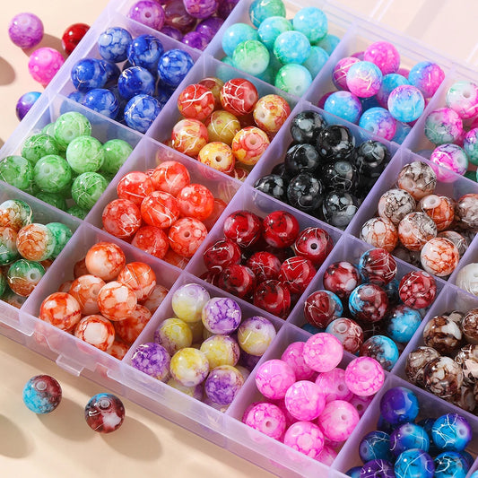 4/6/8/10mm Crystal Glass Crackle Round Bead