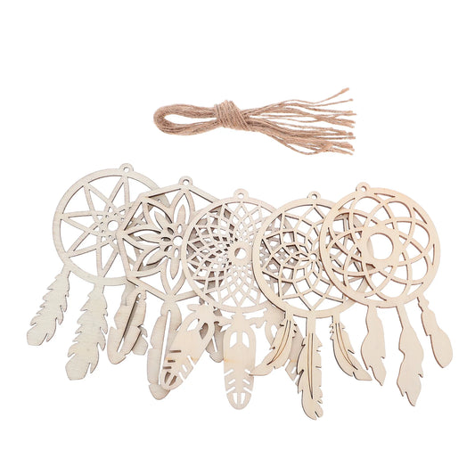 50pcs Dream Catcher Kit Unfinished Wooden Cutouts
