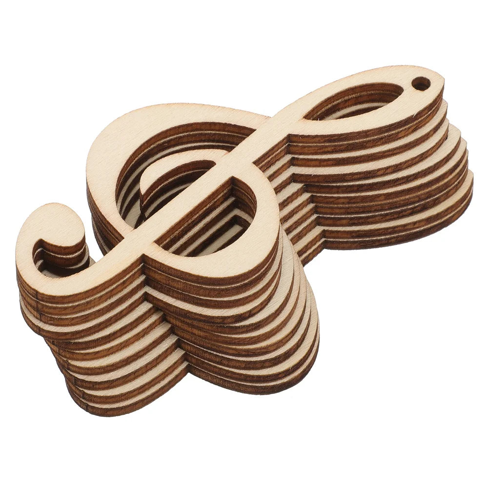 20Pcs Unfinished Wood Music Notes