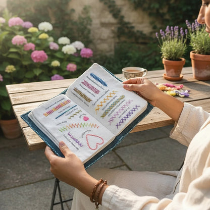 Embroidery Stitch Book Kit with A Complete Toolkit & Instructional Tutorial
