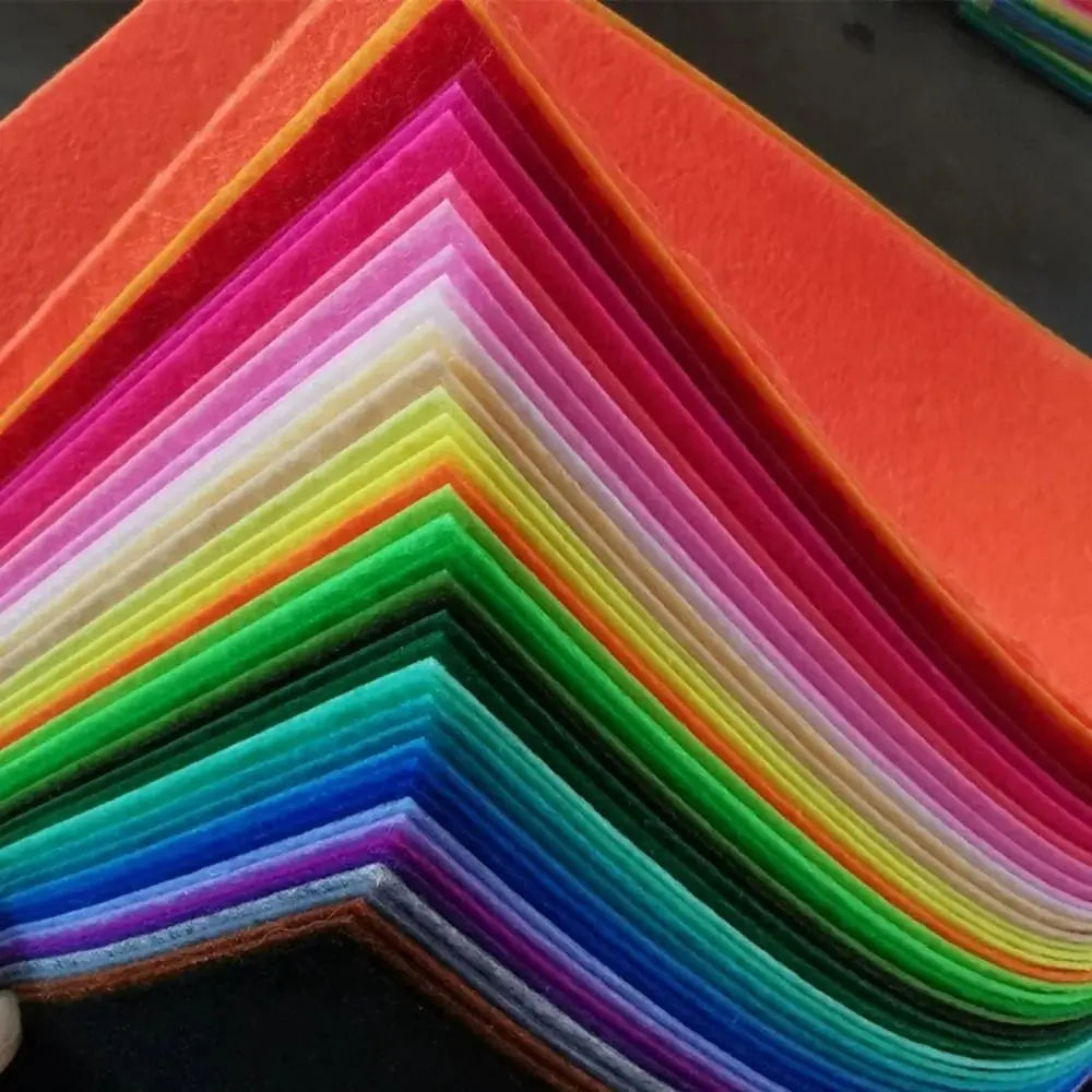 40Pcs Colorful Felt Fabric Sheet Squares 1mm Thick