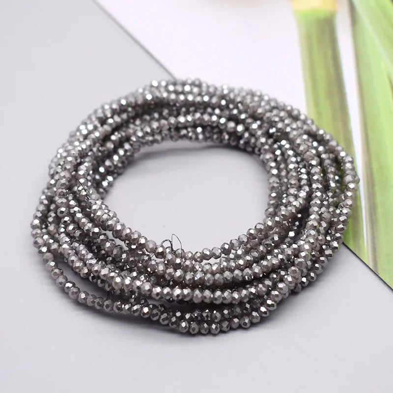 New 2 3 4mm Dyeing Rondelle Crystal Glass Beads