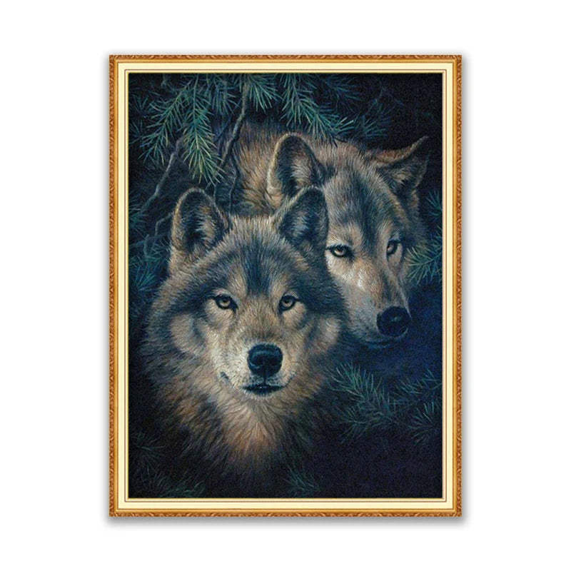 Meian Moon And Wolf DIY Embroidery 11CT Cross Stitch Kits