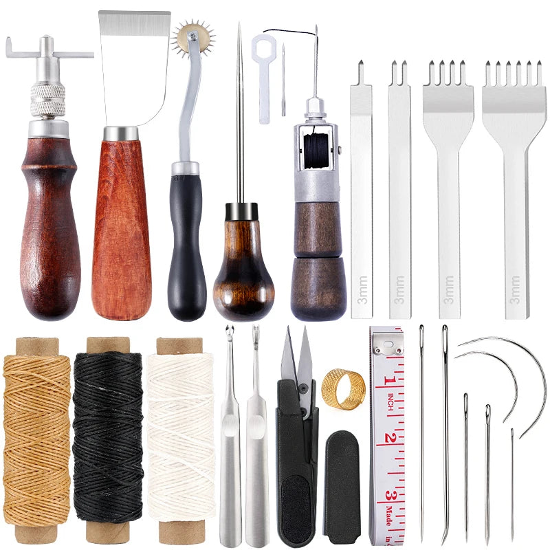KRABALL Leather Craft Tool Kit Leather Hand Sewing Repair Kit