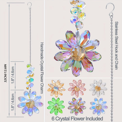 1/5pcs Crystal Sunflower Suncatchers Hanging Ornaments