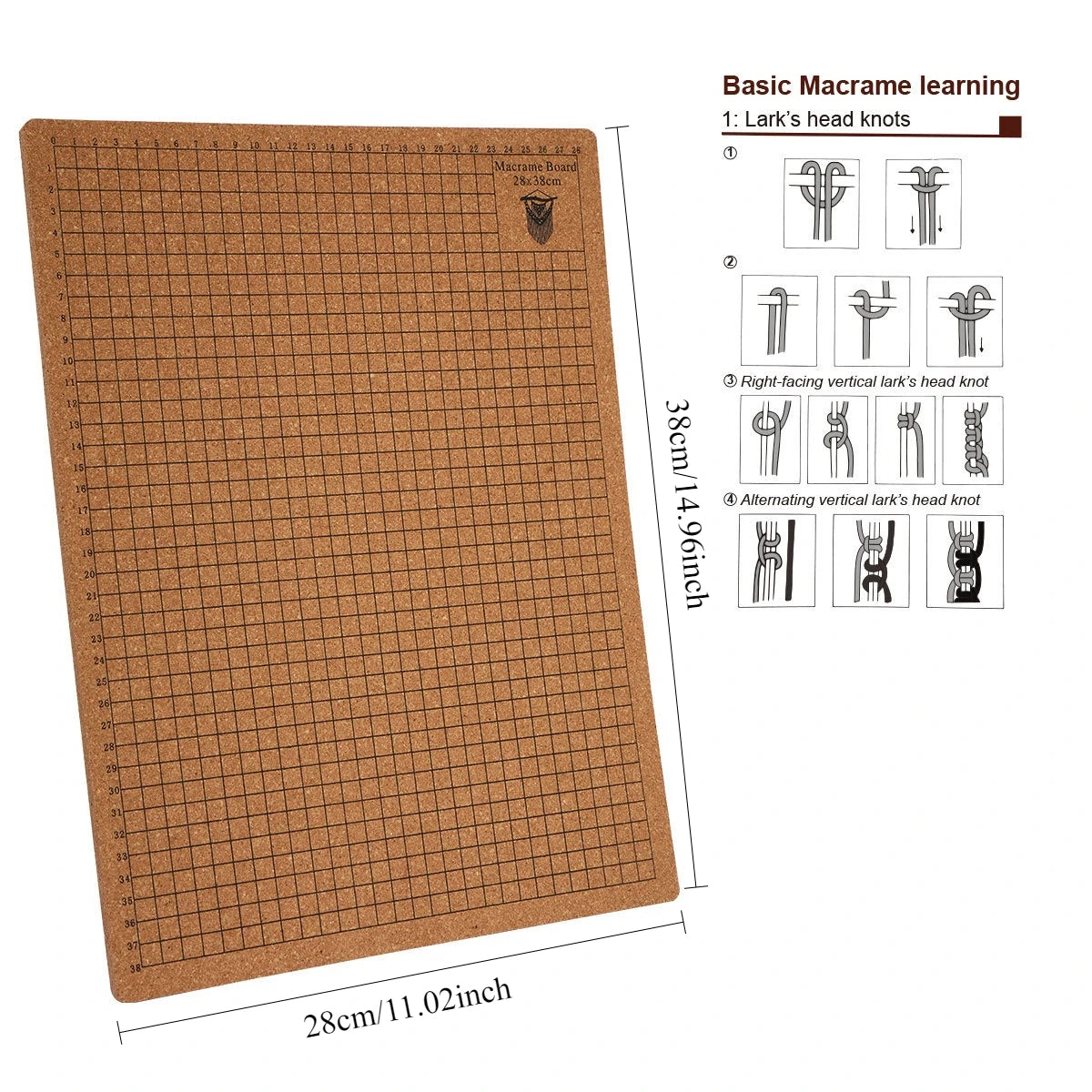 Wooden Crochet Blocking Board with Grid Lines and Stainless Steel Pins for Granny Squares Knitting Projects DIY Craft Gift