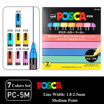New Uni Posca Marker Pen Set PC-1M/3M/5M/8K/17K