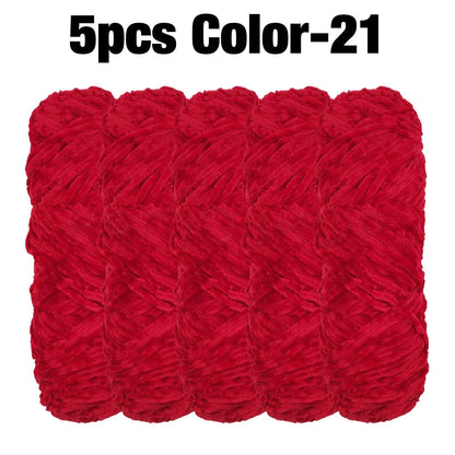 5 Rolls 100g Each Roll Premium Velvet Chenille Yarn