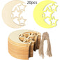 20/30pcs Hollow Wooden Moon Star