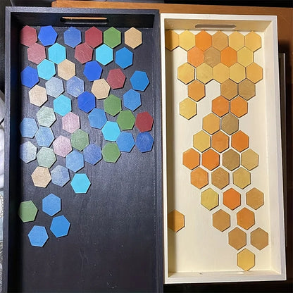 60/120pcs Wood Hexagonal (25mm/1inch) Blank Wood Chips Decoration