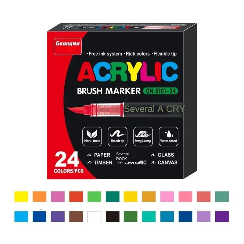 Acrylic Paint Pens Markers Brush Tip
