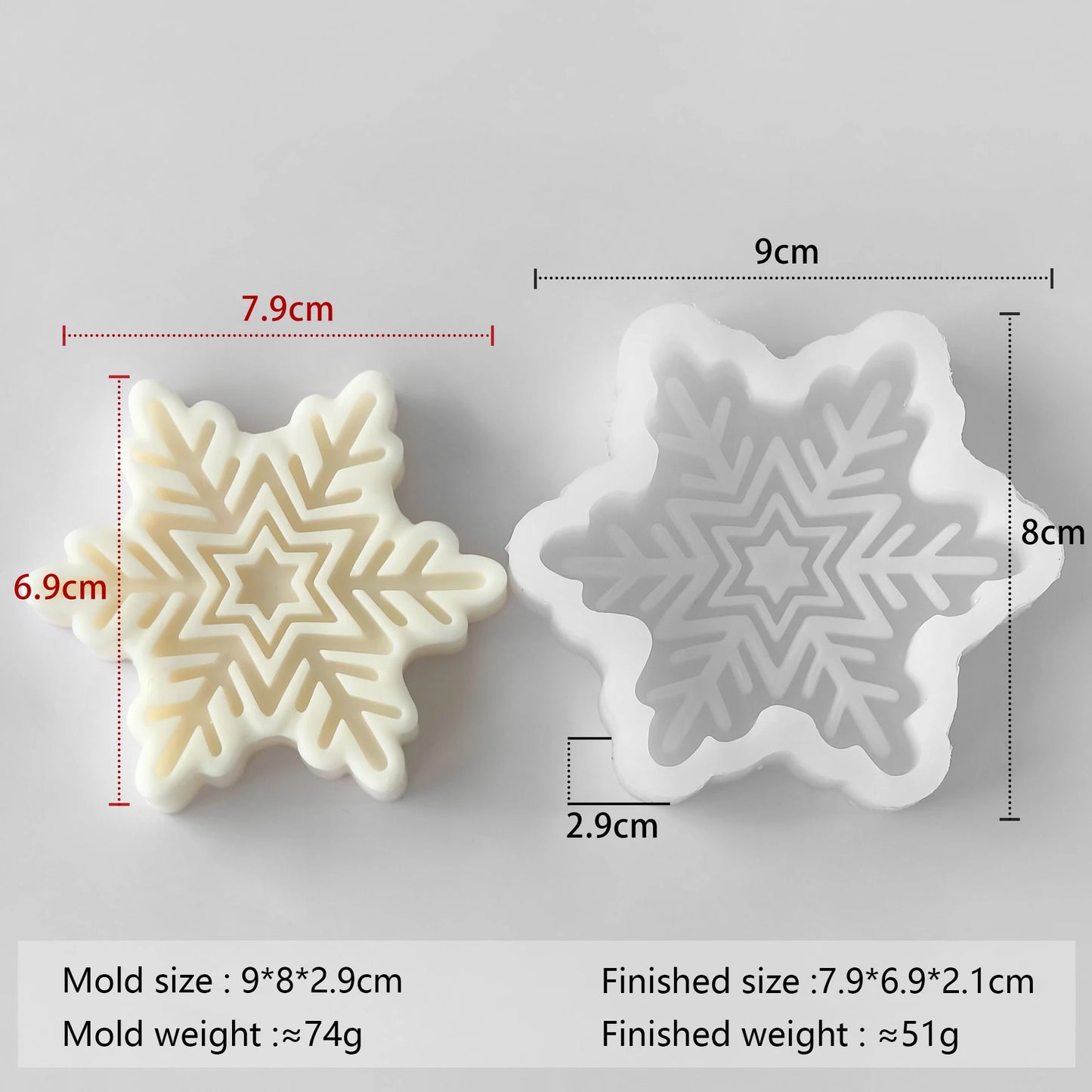 Snowflake Candle Silicone Mold