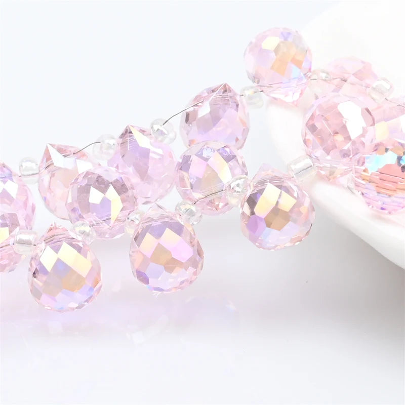 Austria AB Color Crystal Strawberry Beads 10*8mm Shiny Faceted Glass Beads