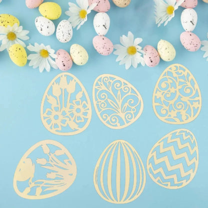 40 Pieces Wooden Easter Egg Ornaments