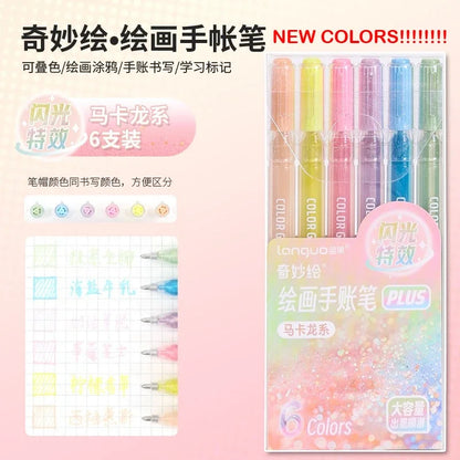 LANGUO 207/4 Colors Glitter Acrylic 0.5/1.0mm Gel Pen