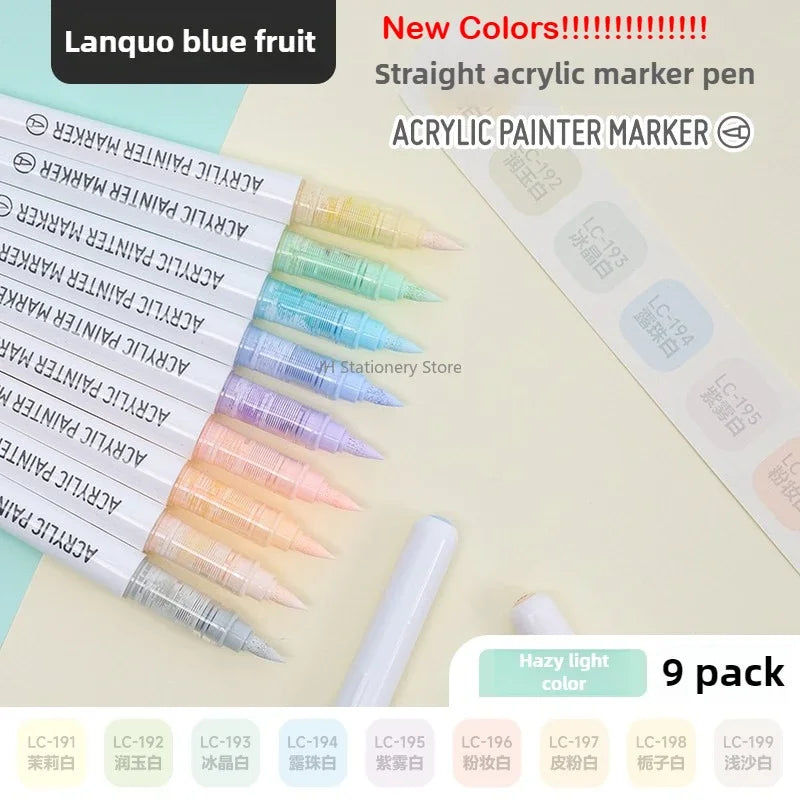 Languo 207/9 Direct Liquid Acrylic Paint Pens Brush Color Marker Pen