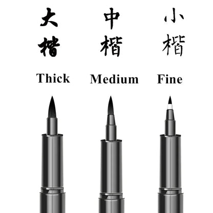 3 Pcs/Set Calligraphy Painting Pen Chinese Brush Pens for Writing Lettering Signatures Soft Brush Tip Refillable Ink  Art Craft