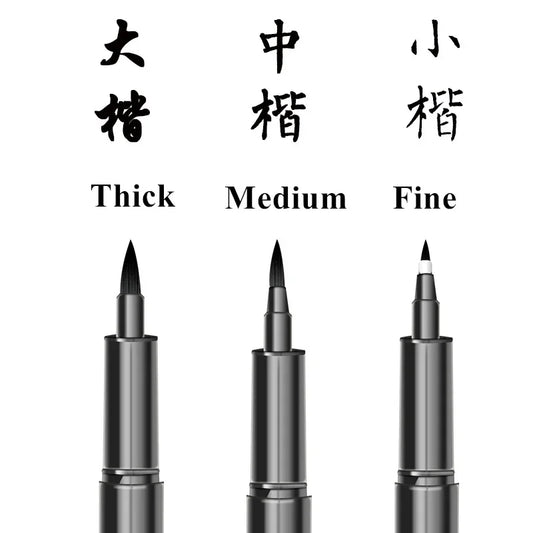 3 Pcs/Set Calligraphy Painting Pen Chinese Brush Pens for Writing Lettering Signatures Soft Brush Tip Refillable Ink  Art Craft