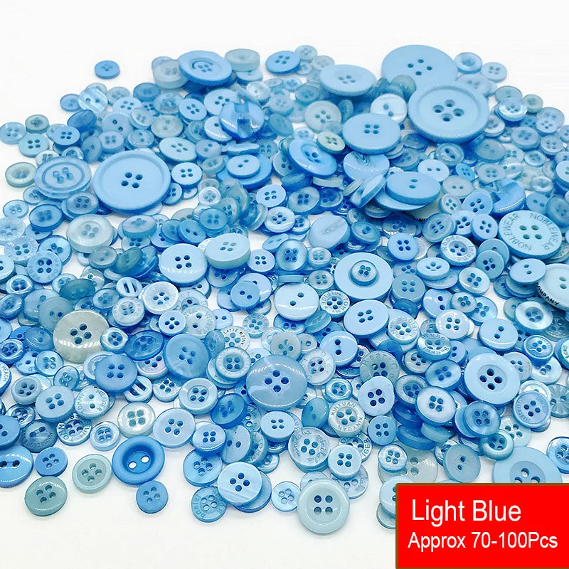 50g/Pack Mix Size Mix color Resin Button 1-3cm