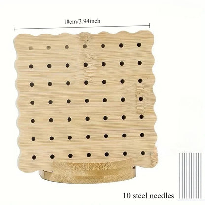 Wooden Crochet Blocking Board with Grid Lines and Stainless Steel Pins for Granny Squares Knitting Projects DIY Craft Gift