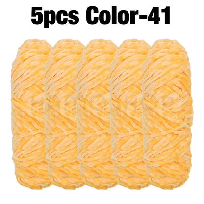5 Rolls 100g Each Roll Premium Velvet Chenille Yarn