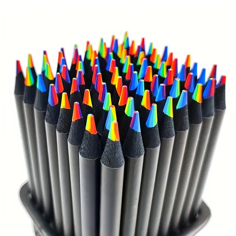 12/24/36/48Pcs 7 Colors Rainbow Pencils 3.3mm Colored Pencils