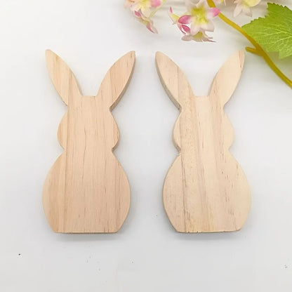 2pcs bunnies ornaments Natural wood