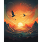 GATYZTORY Oil Painting By Numbers Gradient Sunset Scenery On Canvas