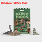 DIY Origami Paper 50 Sheets Cat Dog Dinosaur Animal Folding Set