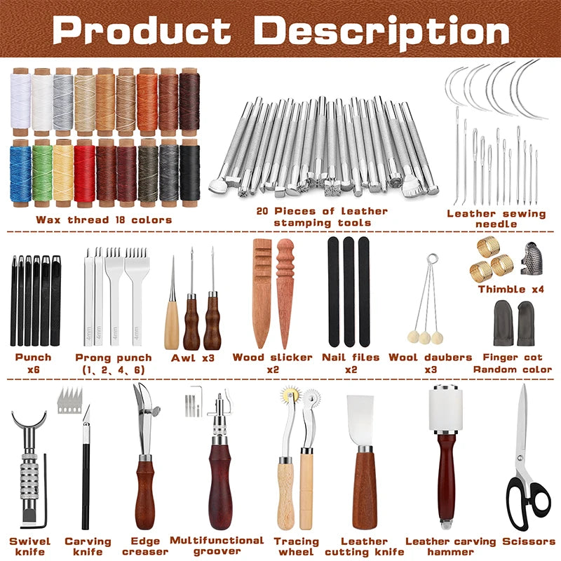 KRABALL Leather Working Kit Craft Tools Supplies