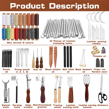 KRABALL Leather Working Kit Craft Tools Supplies