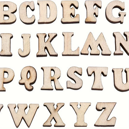 100Pcs Mixed Wooden A Z Letters  Wooden Numbers
