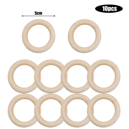 Unfinished Solid Wooden Rings Natural Wood Hoops