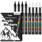 8pcs Black and White Acrylic Paint Markers Set, Large Ink Capacity