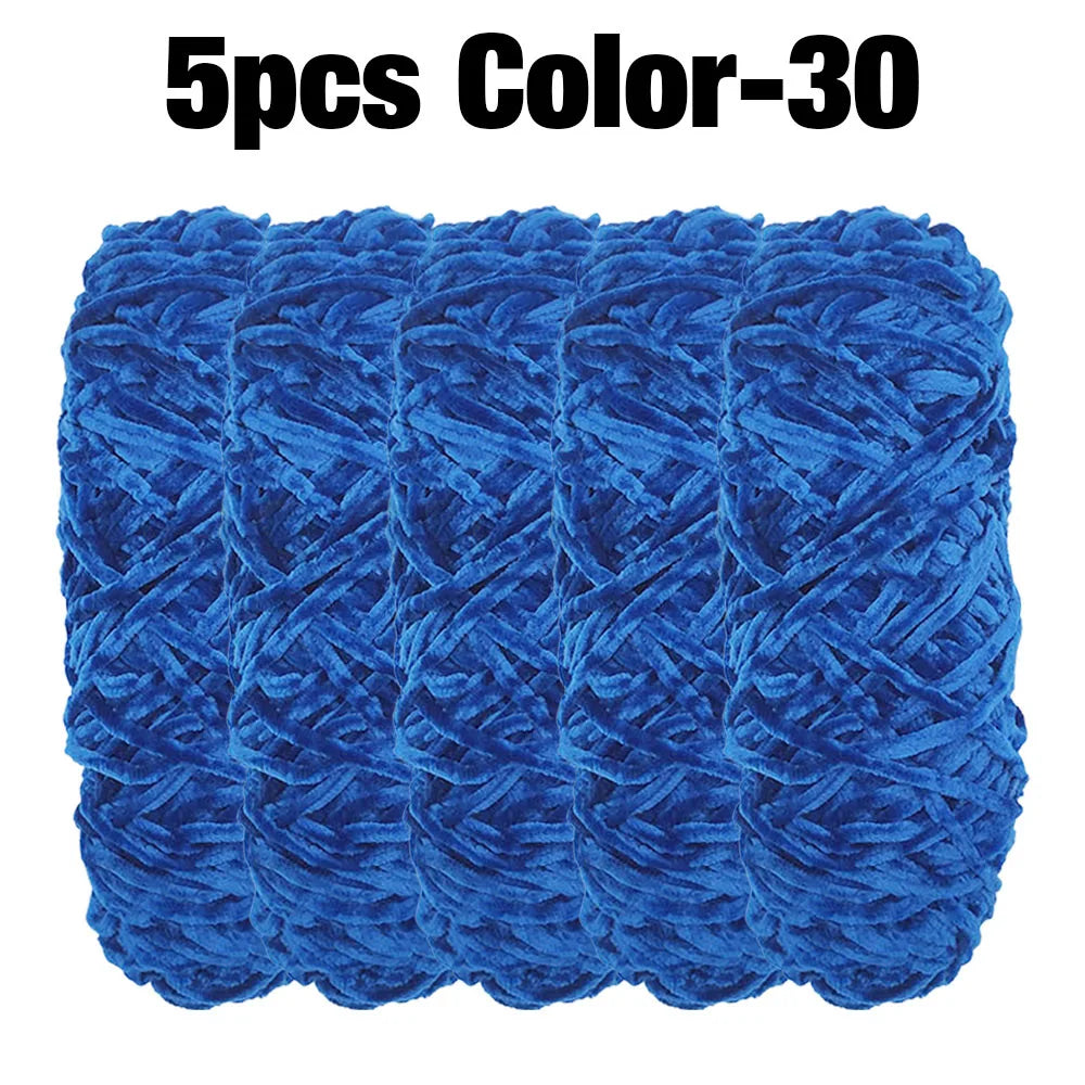 5 Rolls 100g Each Roll Premium Velvet Chenille Yarn