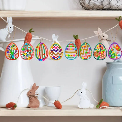 40 Pieces Wooden Easter Egg Ornaments