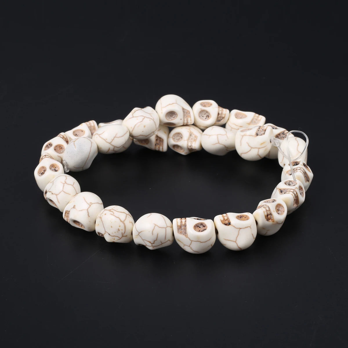 Skull Natural Stone Beads Blue White Turquoise Loose Spacer Beads
