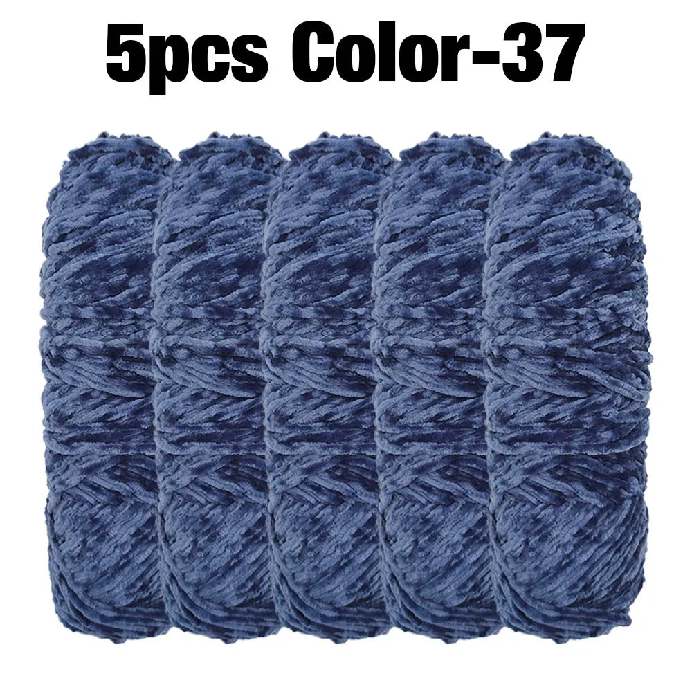 5 Rolls 100g Each Roll Premium Velvet Chenille Yarn