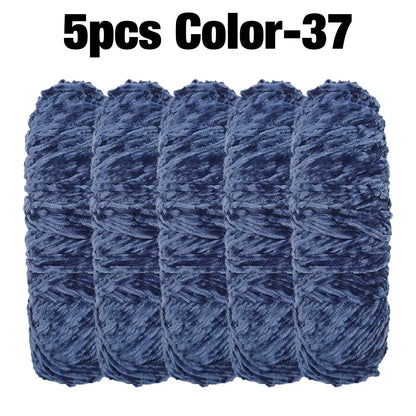 5 Rolls 100g Each Roll Premium Velvet Chenille Yarn
