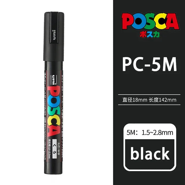UNI POSCA Markers Set PC-1M/3M/5M Permanent Acrylic Paint Pen Quick Dry