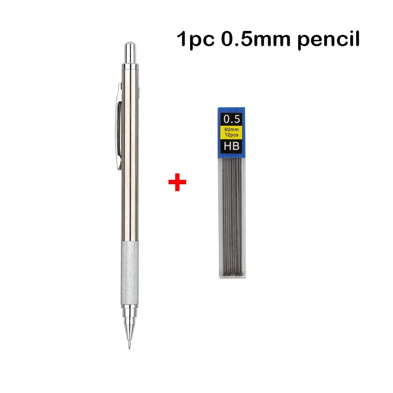 Mechanical Pencil Set 0.3 0.5 0.7 0.9 1.3 2.0mm Full Metal Art Drawing Painting Automatic Pencil