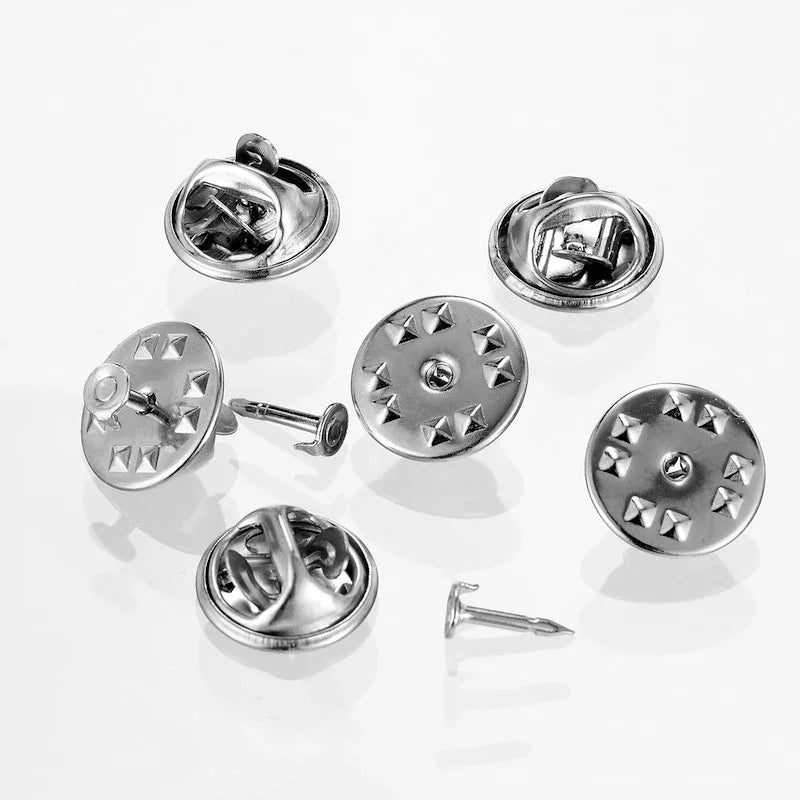 100pc Metal Locking Pin Back Brooch Badge Holder